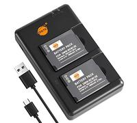 DSTE 2PCS DMW-BCM13 Batterie & Chargeur Compatible avec Panasonic DMC-TZ40, DMC-TZ55, DMC-TZ60, DMC-ZS30, DMC-ZS50