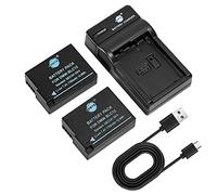 DSTE 2PCS DMW-BLC12E DMW-BLC12 Batterie et Chargeur Compatible avec Panasonic Lumix DMC-G5 DMC-G6 DMC-G7 DMC-GH2 DMC-FZ200 DMC-FZ1000