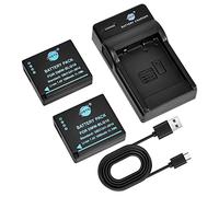 DSTE 2pcs DMW-BLG10 Batterie et Chargeur Compatible avec Panasonic DMC-GF3, DMC-GF5, DMC-GF6, DMC-GX7, DMC-GX80, DMC-GX85, DMC-LX100