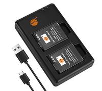 DSTE 2PCS EN-EL12 ENEL12 (1600mAh/3.7V) Batterie Chargeur Compatible pour Nikon Coolpix S6300 S8000 S8100 S8200 S9500 S9600 AW100 AW100s AW110 AW110s