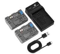 DSTE 2PCS ENEL3E EN-EL3E Batterie et Chargeur Compatible avec Nikon D30, D50, D70, D90, D100, D200, D300, D700