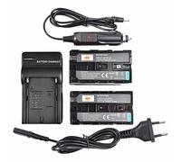 DSTE 2PCS F750 Batterie et Chargeur Compatible pour Sony CCD-TR516, CCD-TR555, CCD-TR57, CCD-TR610, CCD-TR618