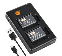 DSTE 2PCS LI-60B(1350mAh/3.7V) Batterie Chargeur Compatible pour Olympus FE-370,Pentax D-LI78,Optio L50,M50,M60,S1,V20,W60,W80,Nikon EN-EL11,Coolpix S560,Ricoh DB-80,R50,Sanyo DB-L70,Xacti VPC-E10