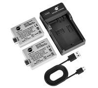DSTE 2PCS LP-E5 Batterie et Chargeur Compatible avec Canon 450D, 500D, 1000D, Kiss F, Kiss X2, Kiss X3, Rebel XS, Rebel XSi, Rebel T1i