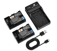 DSTE 2PCS LP-E6 Batterie et Chargeur Compatible avec Canon EOS 5D Mark II, 5D Mark III, 5DS, 6D, 7D, 60D, 60Da, 70D, 7D Mark II, 7D Mark III