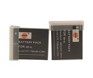 DSTE 2pcs NB-6L Replacement Li-ion Battery for Canon NB6L, CB-2LY and Canon PowerShot SX170 IS, SX240 HS, SX260 HS, SX270 HS, SX280 HS, SX500 IS, SX510 HS, SX600 HS, D10, D20, ELPH 500 HS, S90, S95, S120, SD770 IS, SD980 IS, SD1200 IS, SD1300 IS, SD3500 IS, SD4000 IS SLR Cameras
