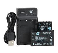 DSTE NP-120 Lot de 2 batteries Li-ion et chargeur micro USB compatible avec appareil photo Fujifilm FinePix 603 F10 F11 M603 F10 Zoom F11 Zoom M603 Zoom