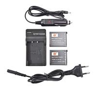 DSTE 2PCS NP-60 Ersatz Batterie + Reise Chargeur Compatible pour EX-Z19BK,EX-Z19GN,X-Z19PK,EX-Z19SR,EX-Z20,EX-Z85VP,EX-Z85,EX-Z85BE,EX-Z85BK,EX-Z85BN