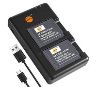 DSTE 2PCS NP-BD1 NP-FD1 Rechange Li-ION Batterie + USB Dual Chargeur Compatible pour Sony Cyber-Shot DSC-G3, DSC-T2, DSC-T70, DSC-T75, DSC-T77, DSC-T90, DSC-T200, DSC-T300