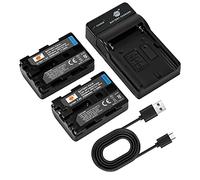 DSTE 2PCS NP-FM50 Batterie et Chargeur Compatible avec Sony CCD-TRV126 CCD-TRV128 CCD-TRV208 CCD-TRV218 CCD-TRV228