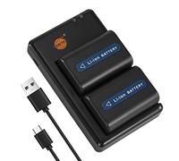DSTE 2PCS NP-FM55H NP-FM50 (2300mAh/7.4V) Batterie Chargeur Compatible pour Sony CCD-TR408,CCD-TRV118,CCD-TRV126,CCD-TRV128,CCD-TRV106,CCD-TRV107,CCD-TRV108