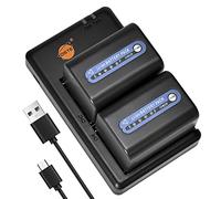 DSTE 2PCS NP-FM70 NP-QM71D NP-QM71(3400mAh/7.4V) Batterie Chargeur Compatible pour Sony CCD-TRV138,CCD-TRV150,CCD-TRV228,CCD-TRV250,CCD-TRV270,CCD-TRV285,CCD-TRV308,CCD-TRV318,CCD-TRV328 Caméra