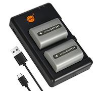 DSTE 2pcs NP-FP50 Batterie & Chargeur Compatible pour Sony DCR-DVD205, DCR-DVD305, DCR-DVD403