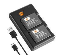 DSTE 2PCS NP-FR1 (1600mAh/3.7V) Batterie Chargeur Compatible pour Sony DSC-P100/R, DSC-P100/S,DSC-P120,DSC-P150,DSC-P150/B,DSC-P150/L,DSC-P150/S,DSC-P200