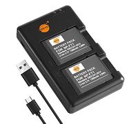 DSTE 2PCS NP-FT1 Batterie & Chargeur Compatible pour Sony DSC-M1, DSC-M2, DSC-T1, DSC-T3, DSC-T3S, DSC-T5, DSC-T9, DSC-T10, DSC-T33