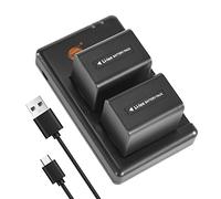 DSTE 2PCS NP-FV70 Batterie & Chargeur Compatible pour Sony DCR-SR68, DCR-SR88, DCR-SX15, DCR-SX21, DCR-SX45, DCR-SX63, DCR-SX65