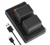 DSTE 2PCS VW-VBT380 Batterie & Chargeur Compatible pour Panasonic HC-V210, HC-V520, HC-V750, HC-V720