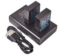 DSTE 2X LP-E12 Rechange Batterie + Dual USB Charger avec écran LCD Compatible pour Canon EOS M, EOS 100D, EOS Rebel SL1, EOS Kiss X7 Digital Caméra