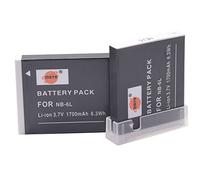 DSTE 2x NB-6L Li-ion Batterie Compatible pour Canon PowerShot SX510 HS, SX600 HS, D10, D20, ELPH 500 HS, S90, S95, S120, SD770 IS, SD980 IS, IXUS 105 IS, IXUS 200 IS, IXUS 210 Caméra IS comme NB6. L
