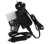 DSTE® 2x NP-BG1 Batterie Li-ion rechargeable + DC92U Chargeur de voyage et voiture pour Sony Cyber-shot DSC-H3 DSC-H7 DSC-H9 DSC-H10 DSC-H20 DSC-H50 DSC-H55 DSC-H70 DSC-H90 DSC-HX5V DSC-HX7V DSC-HX9V DSC-HX10V DSC-HX20V DSC-HX30V DSC-N1 DSC-N2 DSC-T20 DSC-T100 DSC-W30 -W35 DSC-W50 DSC-W55 DSC-W70 DSC-W80 DSC-W90 DSC-W100 DSC-W120 DSC-W130 comme NP-FG1