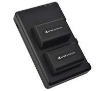 DSTE Batterie de Remplacement en 2 pièces NP-FV50 Batterie + Double Chargeur USB kompatibel mit Sony HDR-PJ340 HDR-PJ350E HDR-PJ380 HDR-PJ430V HDR-PJ510E HDR-PJ540 HDR-PJ580E HDR-PJ600E
