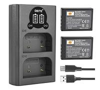 DSTE BLX-1 Lot de 2 batteries rechargeables et chargeur double USB LED intelligent compatible avec appareil photo Olympus OM-1 OM1
