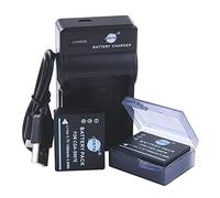 DSTE CGR-S007E Lot de 2 batteries Li-ion et chargeur micro USB compatible avec Panasonic DMC-TZ11 DMC-TZ15 DMC-TZ1-A DMC-TZ1-K DMC-TZ1-S
