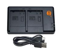 DSTE Chargeur de batterie double rapide avec câble micro USB compatible Panasonic DMW-BCF10E DMW-BCF10 DMW-BCG10 DMW-BCJ13E DMW-BCJ13