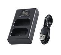 DSTE Chargeur double USB avec écran LCD compatible avec batterie Olympus BLX-1 BLX1 et OM SYSTEM HLD-10 OM-1 SBCX-1