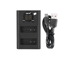 DSTE DMW-BLE9 DMW-BLG10 Chargeur double USB, avec écran LCD, compatible avec Panasonic DMW-BLE9E, DMW-BLE9PP, DMW-BLG10E, Lumix DMC-GF3, alimentation par câble USB de type C vers fiche USB-A 2.0