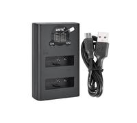 DSTE DMW-BLH7 DMW-BLH7E Chargeur double USB avec écran LCD compatible avec Panasonic Lumix DMC-GM1 DMC-GM1D DMC-GM1K DMC-GM1KD - Alimenté par câble USB de type C vers USB-A 2.0 mâle