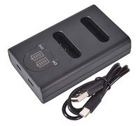 DSTE Double Chargeur USB avec écran LCD Compatible pour LI-90B LI-92B et Olympus SH-1, SH-50, iHS SH-60, SP-100, SP-100EE, Tough TG-1, iHS Tough TG-2, iHS Tough TG-3, XZ-2 iHS Caméra