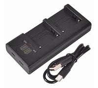 DSTE Double chargeur USB avec écran LCD Compatible pour Sony NP-FM55H NP-FM50 NP-FM30 NP-FM51 NP-QM50 NP-QM51 NP-F330 NP-F550 NP-F570 NP-F750 NP-F770 NP-F930 NP-F950 NP-F970 NP-FM500H NP-FM70 NP-QM91D