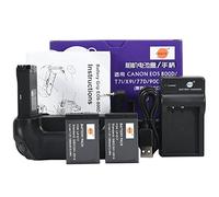 DSTE Eos-800d Batterie Grip avec Télécommande Infrarouge + 2 x LP-E17 Batterie + Chargeur USB Compatible pour Canon EOS 800d T7i X9i 77d 9000d
