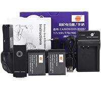 DSTE EOS-800D Poignée d'alimentation avec télécommande infrarouge et 2 batteries LP-E17 et chargeur USB Compatible pour Canon EOS 800D T7i X9i 77D 9000D