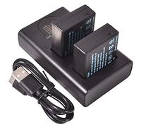 DSTE Lot de 2 batteries de rechange DMW-BLG10 + double chargeur USB avec écran LCD compatible avec Panasonic Lumix DC-LX100 II, DMC-GF3, DMC-GF5, DMC-GF6, DMC-GX7, DMC-LX100 comme DMW-BLE9, DMW-BLE9e