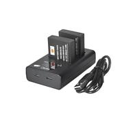 DSTE Lot de 2 batteries de rechange DMW-BLH7 DMW-BLH7E + chargeur double USB avec écran LCD compatible avec Panasonic Lumix DMC-GM1 DMC-GM1D DMC-GM1K DMC-GM1KD