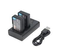 DSTE Lot de 2 batteries de rechange EN-EL9 ENEL9 EN-EL9A + double chargeur USB avec écran LCD compatible avec appareil photo numérique Nikon D40 D40x D60 D3000 D5000