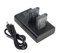 DSTE Lot de 2 batteries de rechange NP-BX1 + chargeur USB double avec écran LCD compatible avec Sony NP-BX1/M8, ZV1, ZV-1, DSC-RX100, RX100 VII