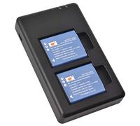 DSTE Lot de 2 Batteries de Rechange VW-VBX090 + Double Chargeur USB Compatible avec Panasonic HX-WA2 HX-WA3 HX-WA20 HX-WA30 HX-WA2GK HX-WA301
