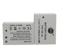 DSTE Lot de 2 batteries Li-ion compatibles avec appareil photo Canon NB-10L, PowerShot G1X, G3x, G15, G16, SX40, SX50, SX60 G3x