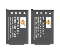 DSTE Lot de 2 batteries Li-ion rechargeables CNP-20 compatibles avec Casio Exilim EX-M1 EX-M2 EX-M20 EX-S880 Exilim Zoom EX-Z60 EX-Z65 EX-Z60BK comme Casio NP-20DBA