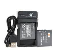 DSTE Lot de 2 batteries Li-ion rechargeables SLB-0837 + chargeur USB de rechange pour appareil photo Samsung Digimax i6 PMP, L700, NV7, Optio E75, E85, M85 Konica Minolta NP-1