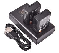 DSTE Lot de 2 Batteries LP-E10 + Double Chargeur USB avec écran LCD Compatible avec Appareil Photo numérique Canon EOS 1100D, EOS 1200D, EOS Kiss X50, EOS Kiss X70, EOS Rebel T3, EOS Rebel T5
