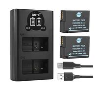 DSTE Lot de 2 batteries rechargeables DMW-BLC12 DMW-BCL12E et double chargeur LED intelligent compatibles avec Panasonic Lumix DMC-G5, DMC-G6, DMC-G7, DMC-GX8, DMC-G85, DMC-FZ200, DMC-FZ1000