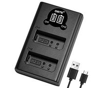 DSTE LP-E10 Batterie USB Double Chargeur Rapide avec Écran LCD Compatible pour Canon EOS 1100D, EOS 1200D, EOS Kiss X50, EOS Kiss X70, EOS Rebel T3, EOS Rebel T5