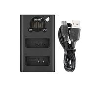 DSTE LP-E10 LC-E10 Chargeur double USB avec écran LCD Compatible avec Canon LP-E10, EOS 1100D, 1200D, 1300D - Alimentation via câble USB de type C vers fiche USB-A 2.0