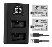 DSTE LP-E5 Batterie (Paquet de 2) et Double USB Chargeur Compatible avec Canon EOS 450D, 500D, 1000D, Kiss F, X2, X3, Rebel XS, XSi
