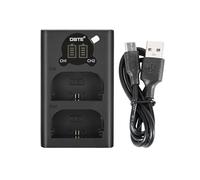 DSTE LP-E6 LP-E6N LP-E6NH LP-E6P LC-E6 LC-E6E Chargeur double USB avec écran LCD Compatible avec Canon EOS R5 R6 5D 5D Mark III Alimentation par câble USB de type C vers connecteur USB-A 2.0