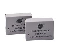 DSTE NB-7L NB-7LH Lot de 2 batteries Li-ion rechargeables compatibles avec Canon PowerShot G10, G11, G12, SX30 IS